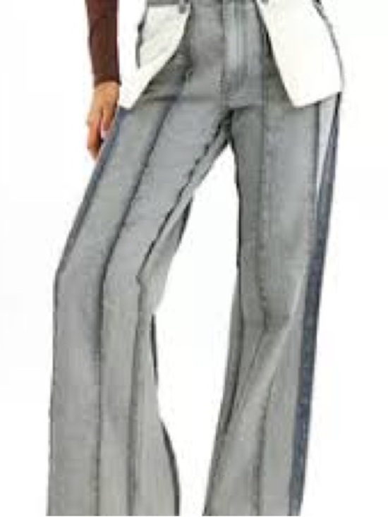 PrettyLittleThing Denim - PrettyLittleThing Gray Wide-Leg Inside Out Jeans